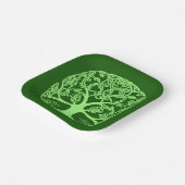 Assiettes En Carton Arbre à noeuds celtique de la vie émeraude vert (Angulaire)