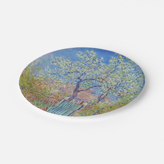 Assiettes En Carton Arbre à poires en fleurs - Claude Monet (Angle)