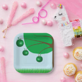 Assiettes En Carton Arbre à pomme verte (Fête)