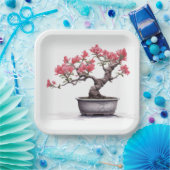 Assiettes En Carton Arbre Bonsai En Pot (Fête)