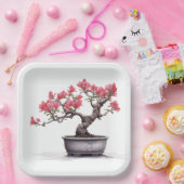 Assiettes En Carton Arbre Bonsai En Pot (Fête)