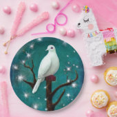 Assiettes En Carton Arbre Branche White Peace Dove (Fête)