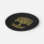 Assiettes En Carton Arbre Celtique Jaune (Angle)