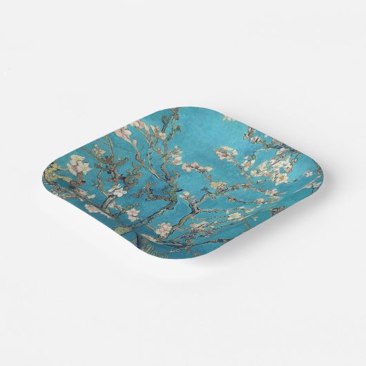 Assiettes En Carton Arbre d'amande fleuri Vincent Van Gogh (Angulaire)