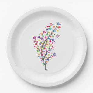 Assiettes En Carton Arbre d'amour et d'harmonie