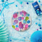 Assiettes En Carton Arbre d'art abstrait rose mignon (Fête)