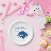 Assiettes En Carton Arbre de chêne bleu, Mariage rustique et minimalis (Fête)