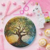 Assiettes En Carton Arbre de connaissances - Peinture à l'huile (Fête)