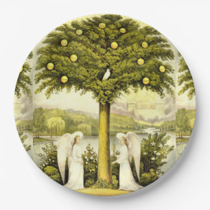 Assiettes En Carton Arbre de la plaque à papier de la vie