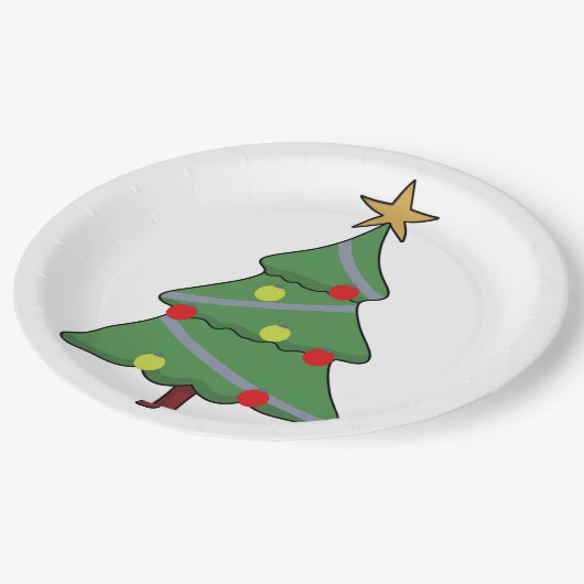 Assiettes En Carton Arbre de Noël adorable (Angle)