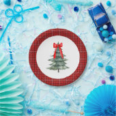 Assiettes En Carton Arbre de Noël avec cabot et plaid (Fête)