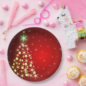Assiettes En Carton Arbre de Noël avec des étoiles (Fête)