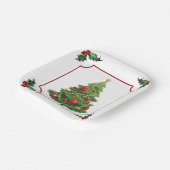 Assiettes En Carton Arbre de Noël avec Holly (Angulaire)
