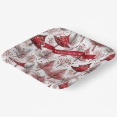 Assiettes En Carton Arbre de Noël blanc rouge Motif #4 ID1009 (Angulaire)