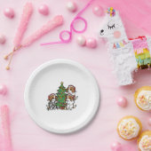 Assiettes En Carton Arbre de Noël Cavalier King Charles Spaniel (Fête)