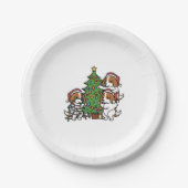 Assiettes En Carton Arbre de Noël Cavalier King Charles Spaniel (Devant)