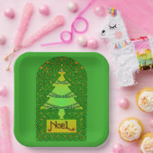 Assiettes En Carton Arbre de Noël celtique (Fête)