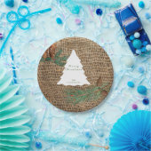 Assiettes En Carton Arbre de Noël de la forêt de pins rustiques (Fête)