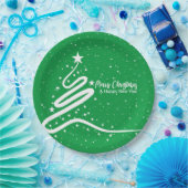 Assiettes En Carton Arbre de Noël et neige (Fête)