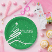 Assiettes En Carton Arbre de Noël et neige (Fête)