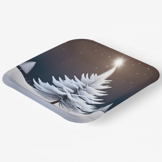 Assiettes En Carton Arbre De Noël Froide Avec Lapin (Angulaire)