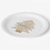 Assiettes En Carton Arbre de Noël Gold Glitzy Parties scintillant (Angle)