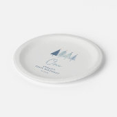 Assiettes En Carton Arbre de Noël Hiver Onederland Garçon 1er Annivers (Angle)