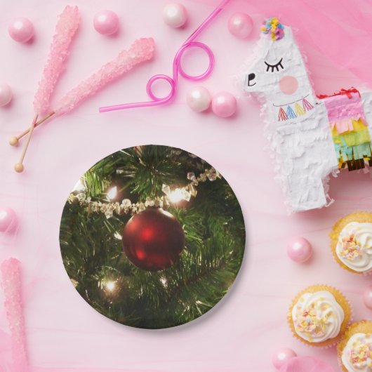 Assiettes En Carton Arbre de Noël I Vacances Plutôt vert et rouge (Fête)