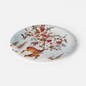 Assiettes En Carton Arbre de Noël Inséparable hiver Aquarelle (Angle)