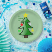 Assiettes En Carton Arbre de Noël Jolies Branches sur un (Fête)