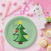 Assiettes En Carton Arbre de Noël Jolies Branches sur un (Fête)