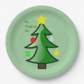 Assiettes En Carton Arbre de Noël Jolies Branches sur un (Devant)