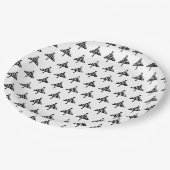 Assiettes En Carton Arbre de Noël moderne Papier noir et blanc (Angle)