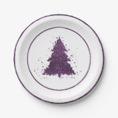 Assiettes En Carton Arbre de Noël Moody | Plum profond (Devant)