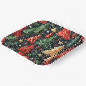 Assiettes En Carton Arbre de Noël Motif coloré (Angulaire)