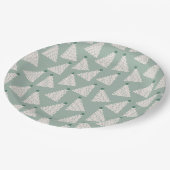 Assiettes En Carton Arbre de Noël Motif Sage Green (Angle)