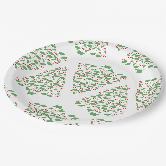 Assiettes En Carton Arbre de Noël musical (Angle)