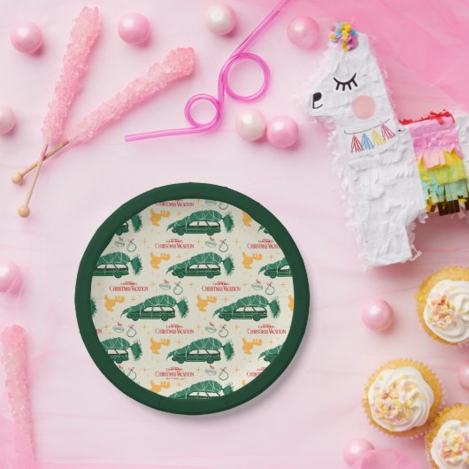 Assiettes En Carton Arbre de Noël national Lampoon sur Motif automobil (Fête)