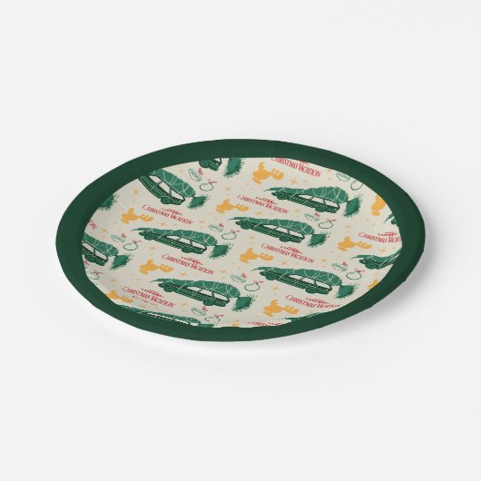 Assiettes En Carton Arbre de Noël national Lampoon sur Motif automobil (Angle)