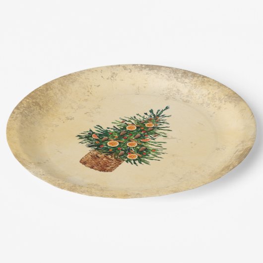Assiettes En Carton Arbre de Noël Pays traditionnel Simple (Angle)