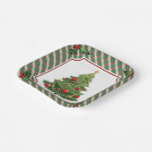 Assiettes En Carton Arbre de Noël plaqué avec Holly (Angulaire)