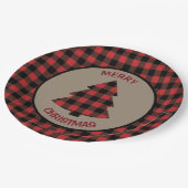 Assiettes En Carton Arbre de Noël rouge de frontière de plaid de (Angle)