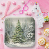 Assiettes En Carton Arbre de Noël rustique (Fête)