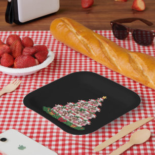 Assiettes En Carton Arbre de Noël Vache Drôle Amateur de Vaches Noël