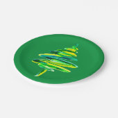 Assiettes En Carton Arbre de Noël vert (Angle)