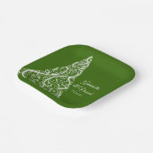 Assiettes En Carton Arbre de Noël vert Mariage d'hiver (Angulaire)
