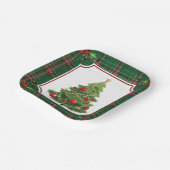 Assiettes En Carton Arbre de Noël vert plaqué avec Holly (Angulaire)