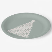 Assiettes En Carton Arbre de Noël vert Sage (Angle)