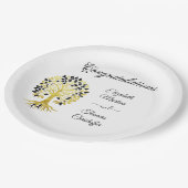 Assiettes En Carton Arbre d'or de la vie Mariage sophistiqué intempore (Angle)