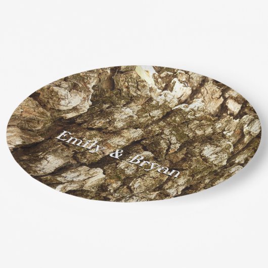 Assiettes En Carton Arbre écorce II Conception texturée naturelle (Angle)